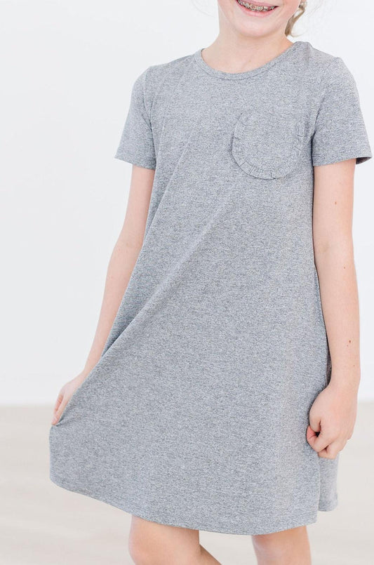Heather Grey T-Shirt Pocket Dress