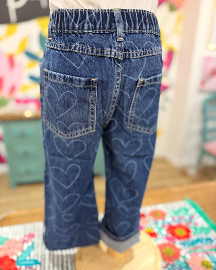 Elaina Printed Jeans | Denim Hearts