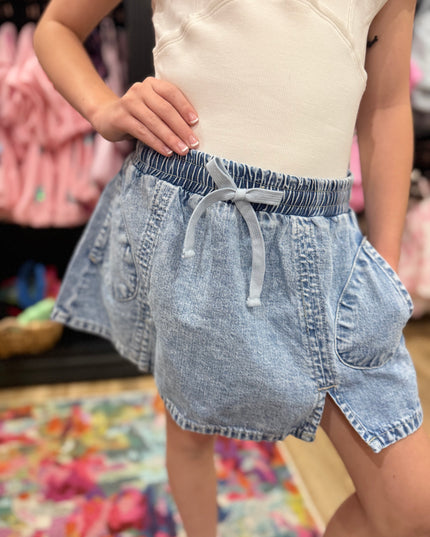 Skater Skort | Light Indigo