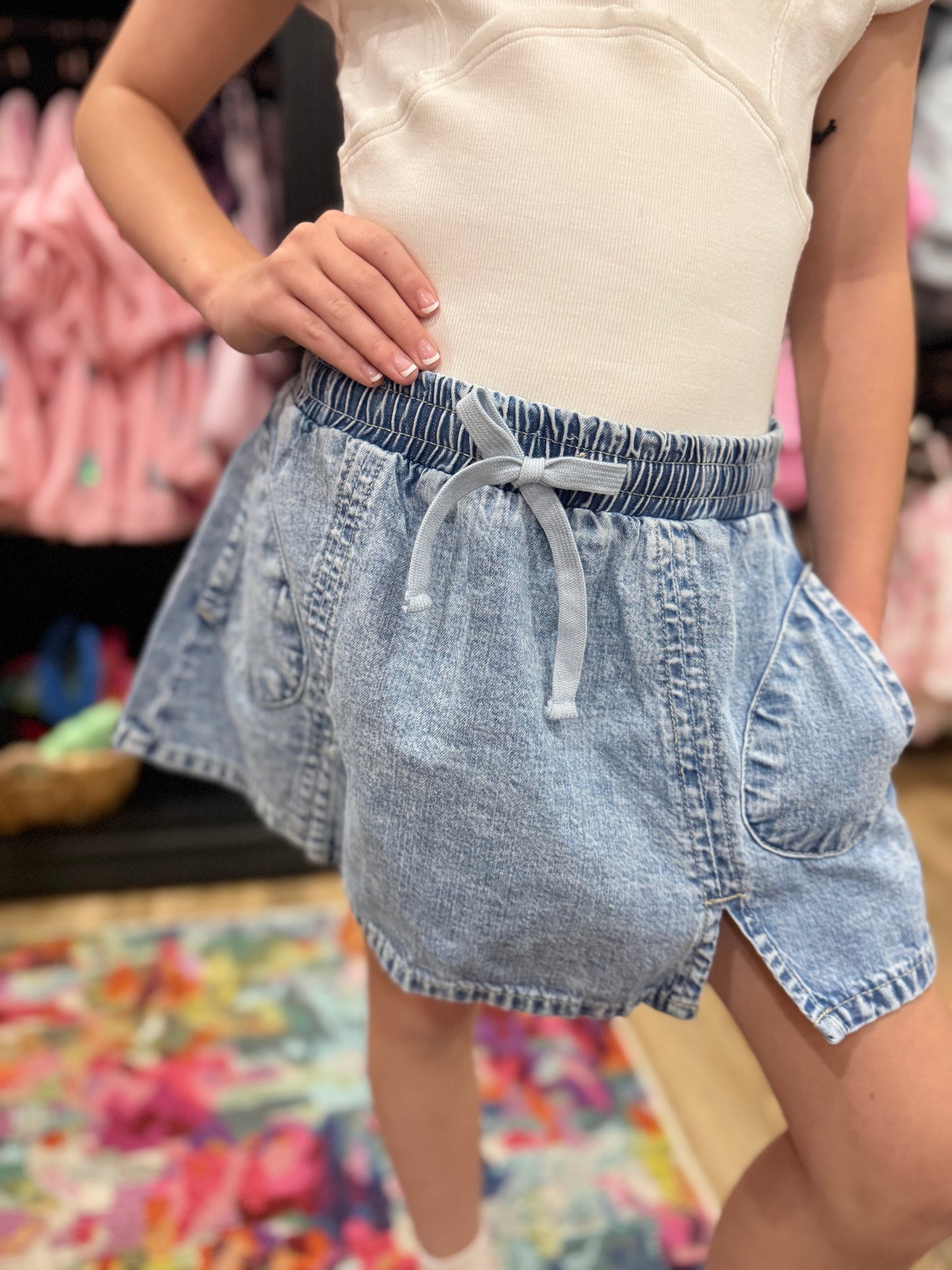 Skater Skort | Light Indigo