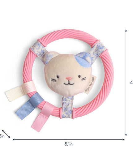 Itzy Ring Pal™ - Teething Ring with Plush Character: Taupe Bear
