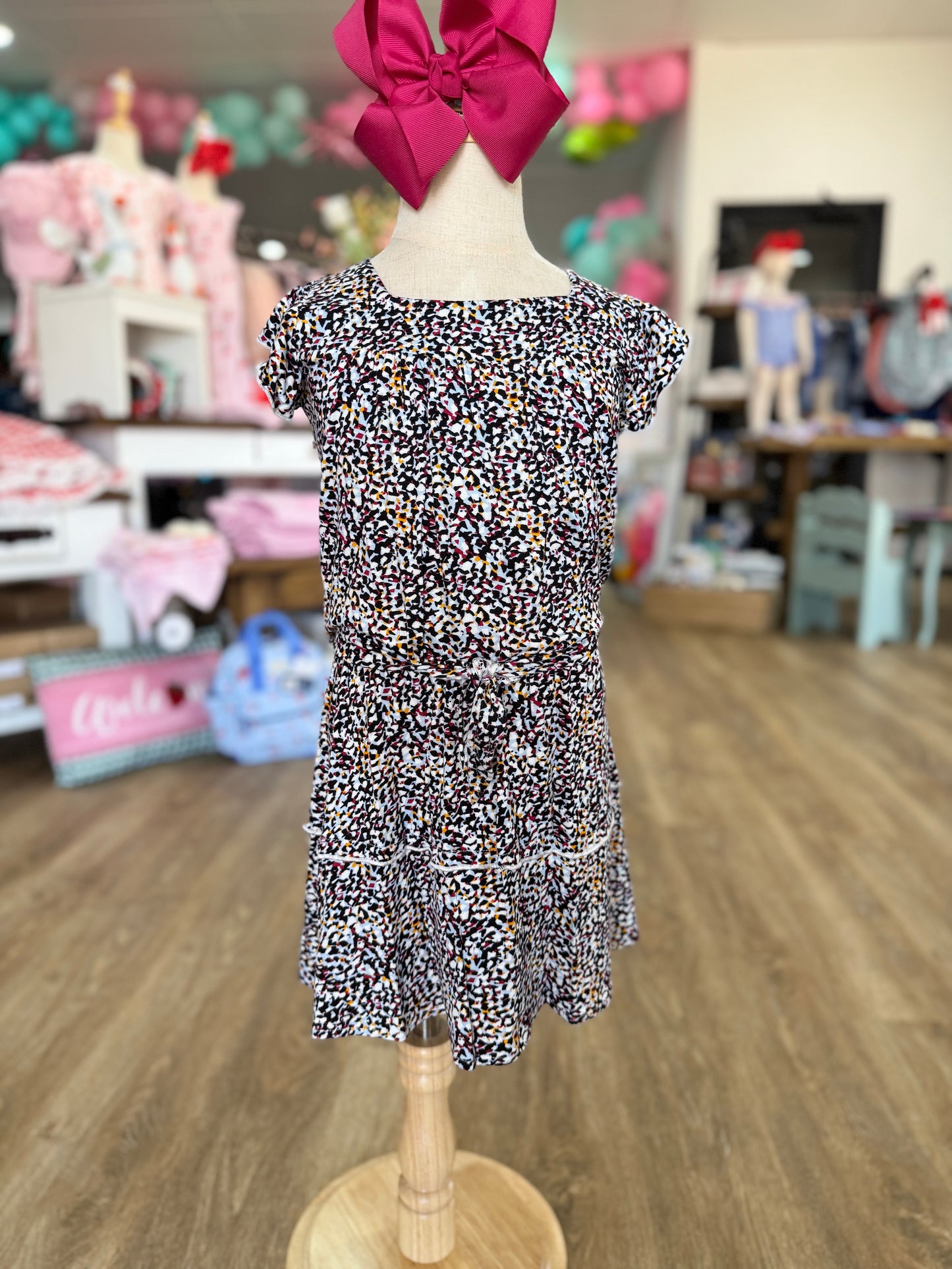 Paint Splatter Flutter Sleeve Skirt Set