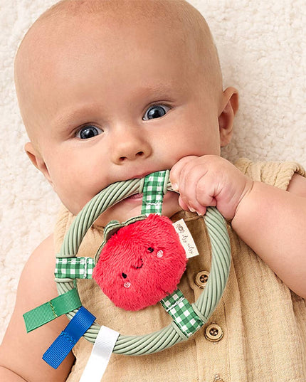 Itzy Ring Pal™ - Teething Ring with Plush Character: Red Tomato