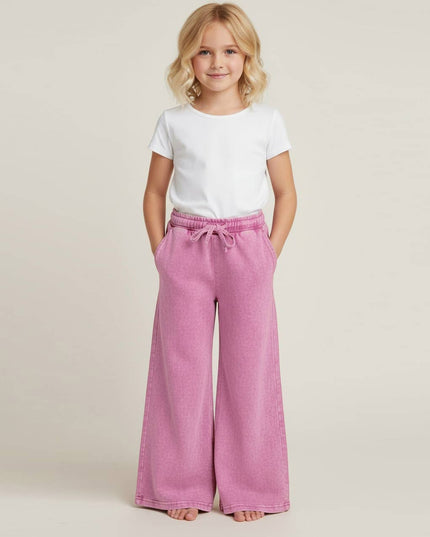 Mineral wash wide leg sweatpants: Charcoal