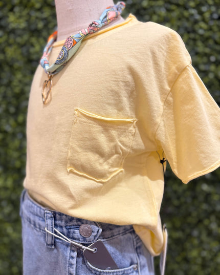Cotton Jersey Pocket Tee | Yellow