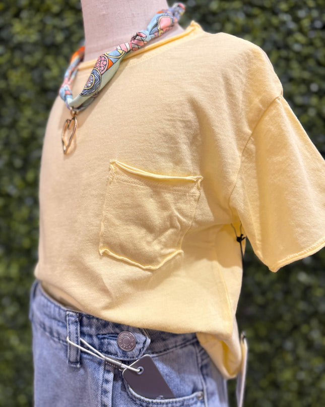 Cotton Jersey Pocket Tee | Yellow