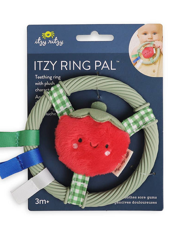 Itzy Ring Pal™ - Teething Ring with Plush Character: Red Tomato