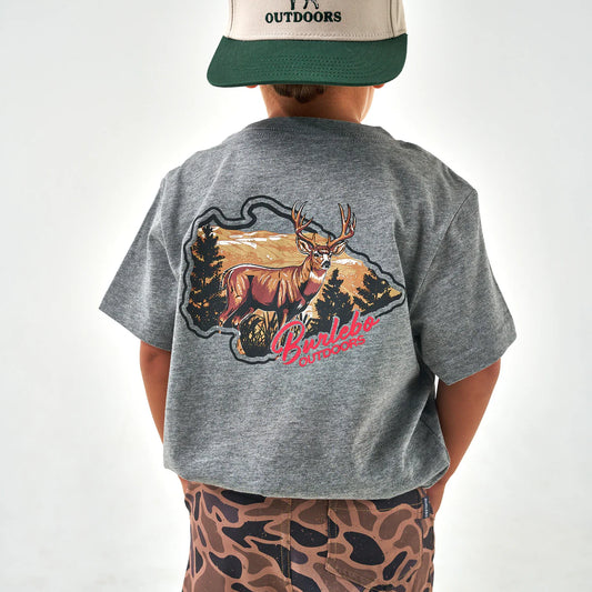 Youth Tee | Hill Country Buck | Dark Heather Grey