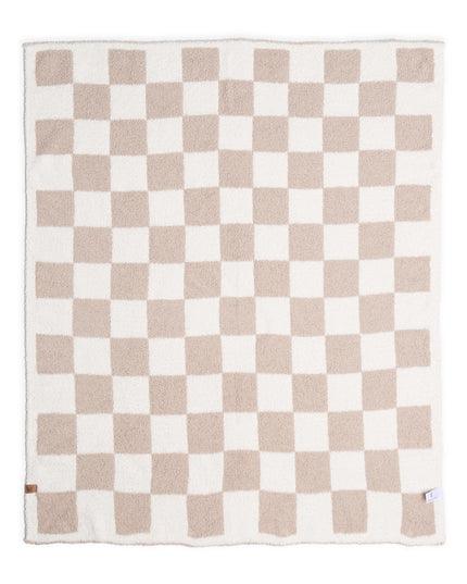 Children's Checkered Pattern Luxury Soft Throw Blanket | Beige