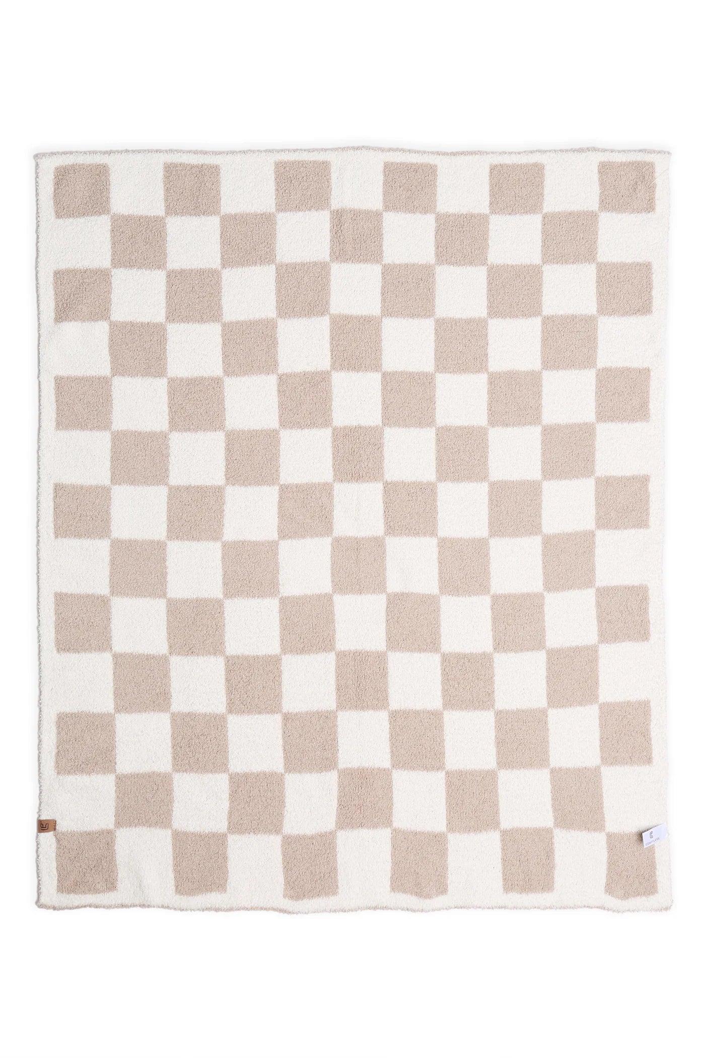 Children's Checkered Pattern Luxury Soft Throw Blanket | Beige