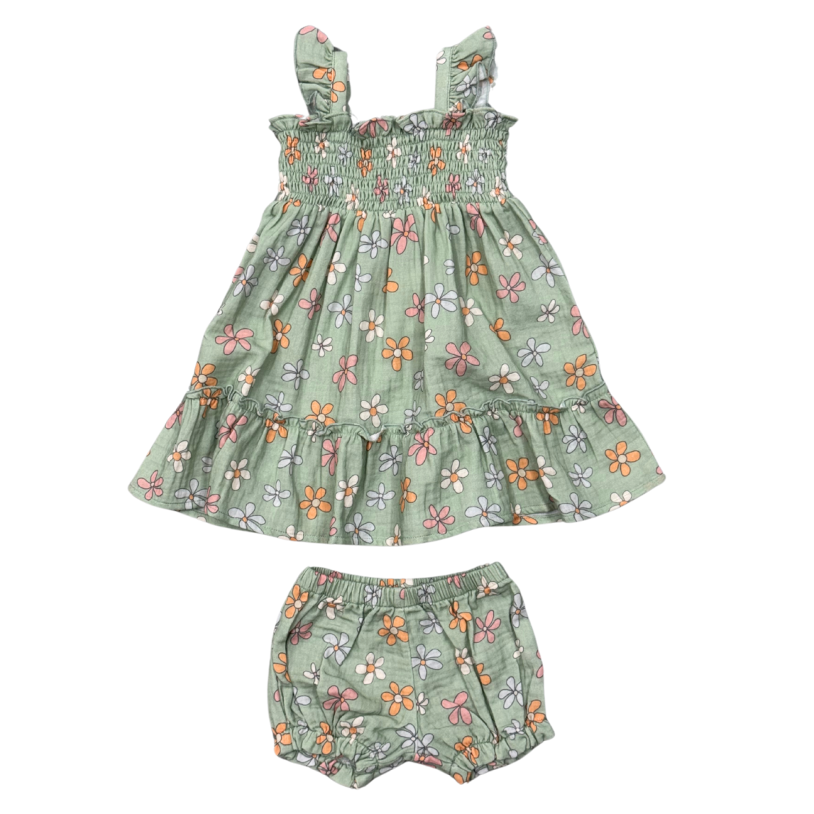 Flutter Dress Set | Mint Daisy