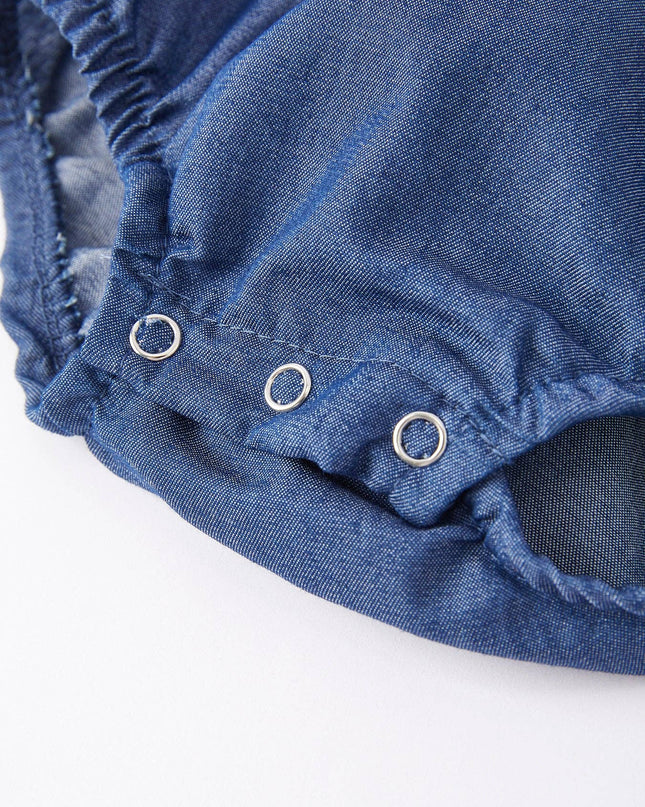Girls Farm Smocking Embroidered Blue Dress: 12M
