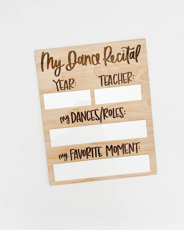 Dance Recital Sign: White Board