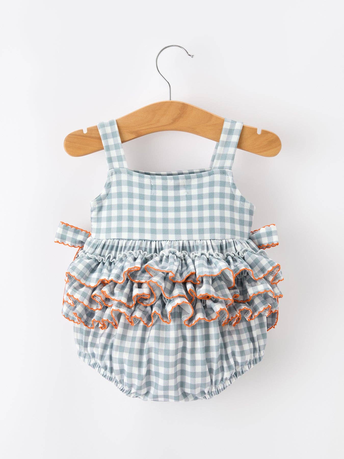 I ❤ MAMA” Girls Smocked Ruffle Romper