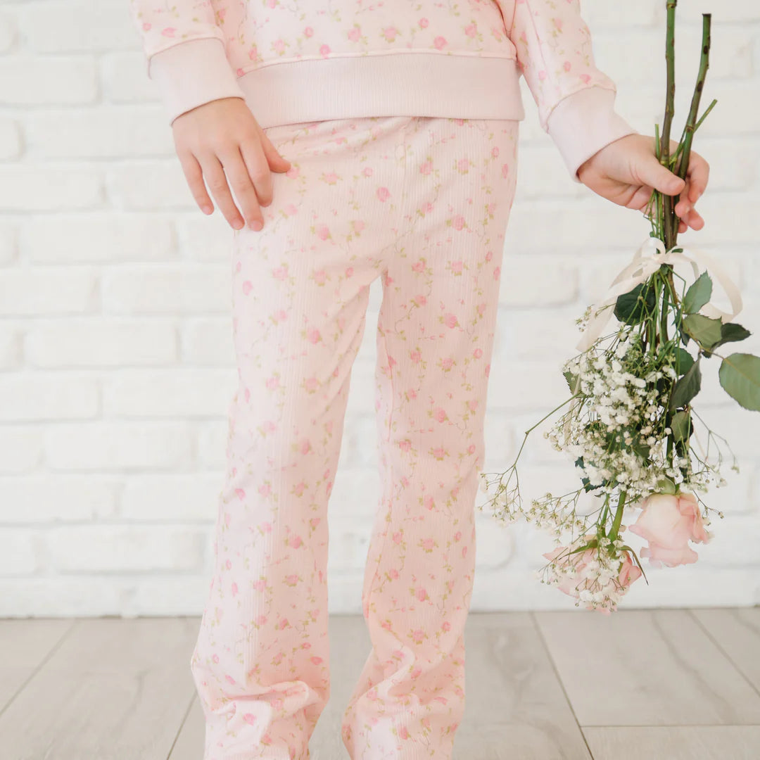 Pink Rose Flare Leggings