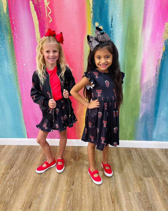 Texas Tech Red Raider Flutter Twirl Dress | Black