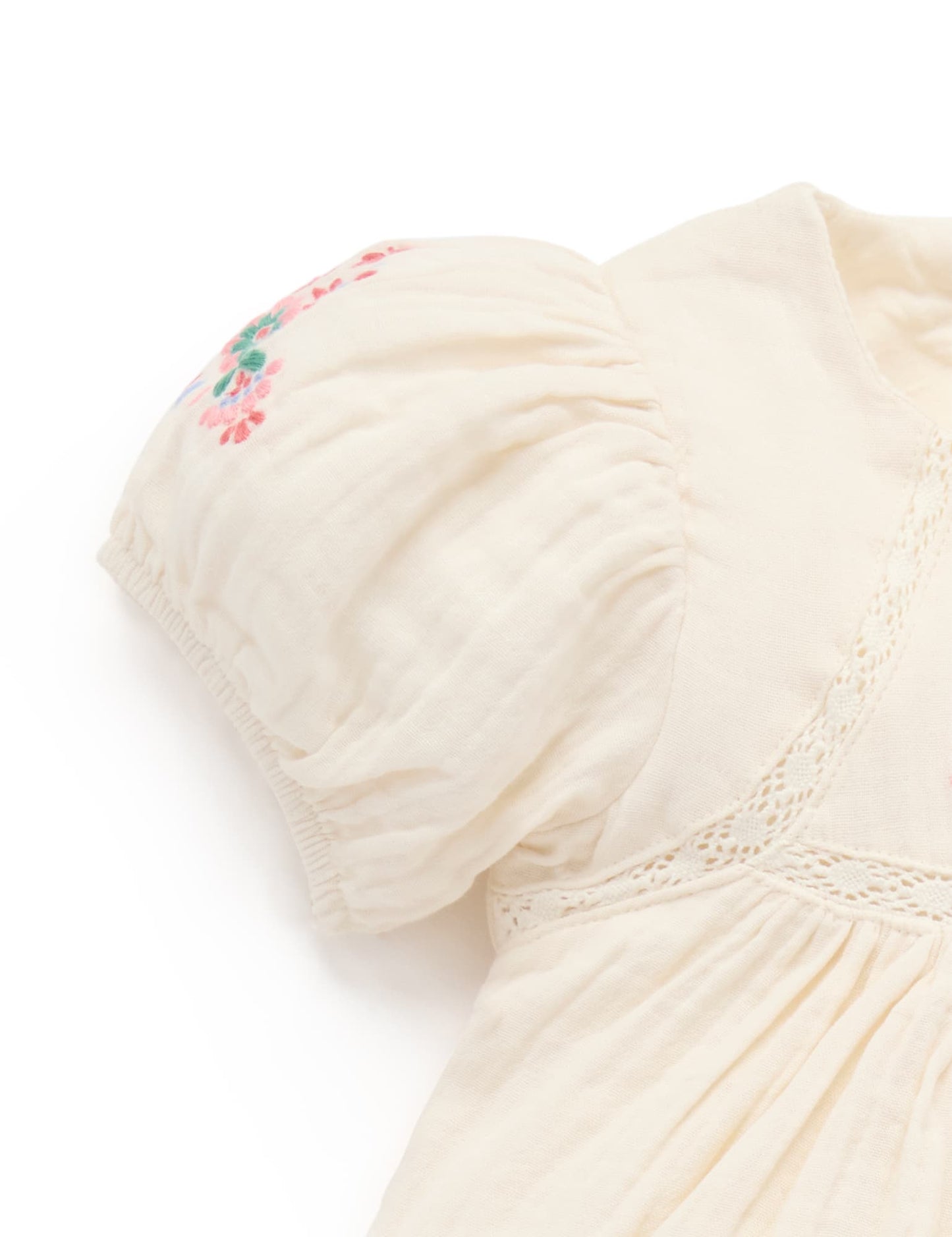 Cloud White Embroidered Dress