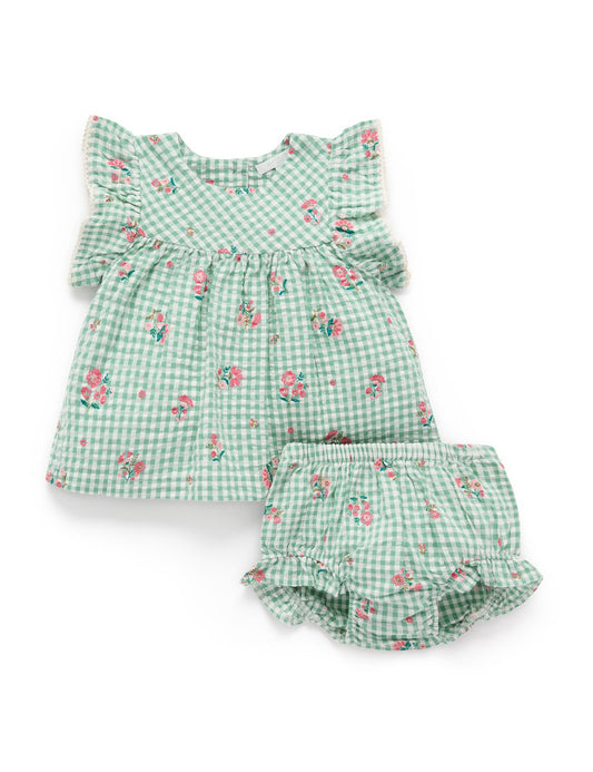 Gingham Floral Set | Green