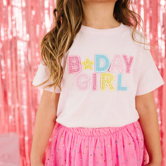 Birthday Girl Rhinestone Patch Tee