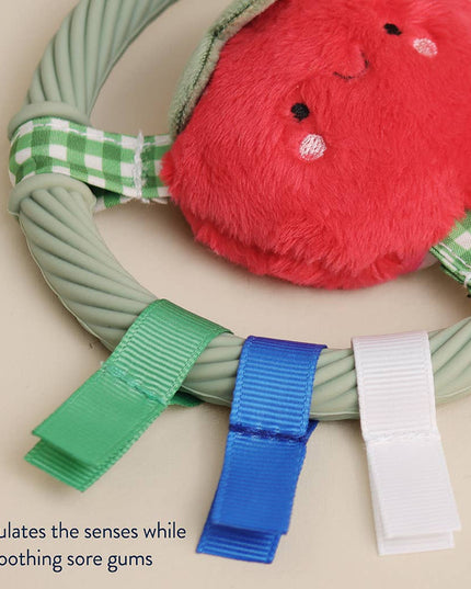 Itzy Ring Pal™ - Teething Ring with Plush Character: Taupe Bear