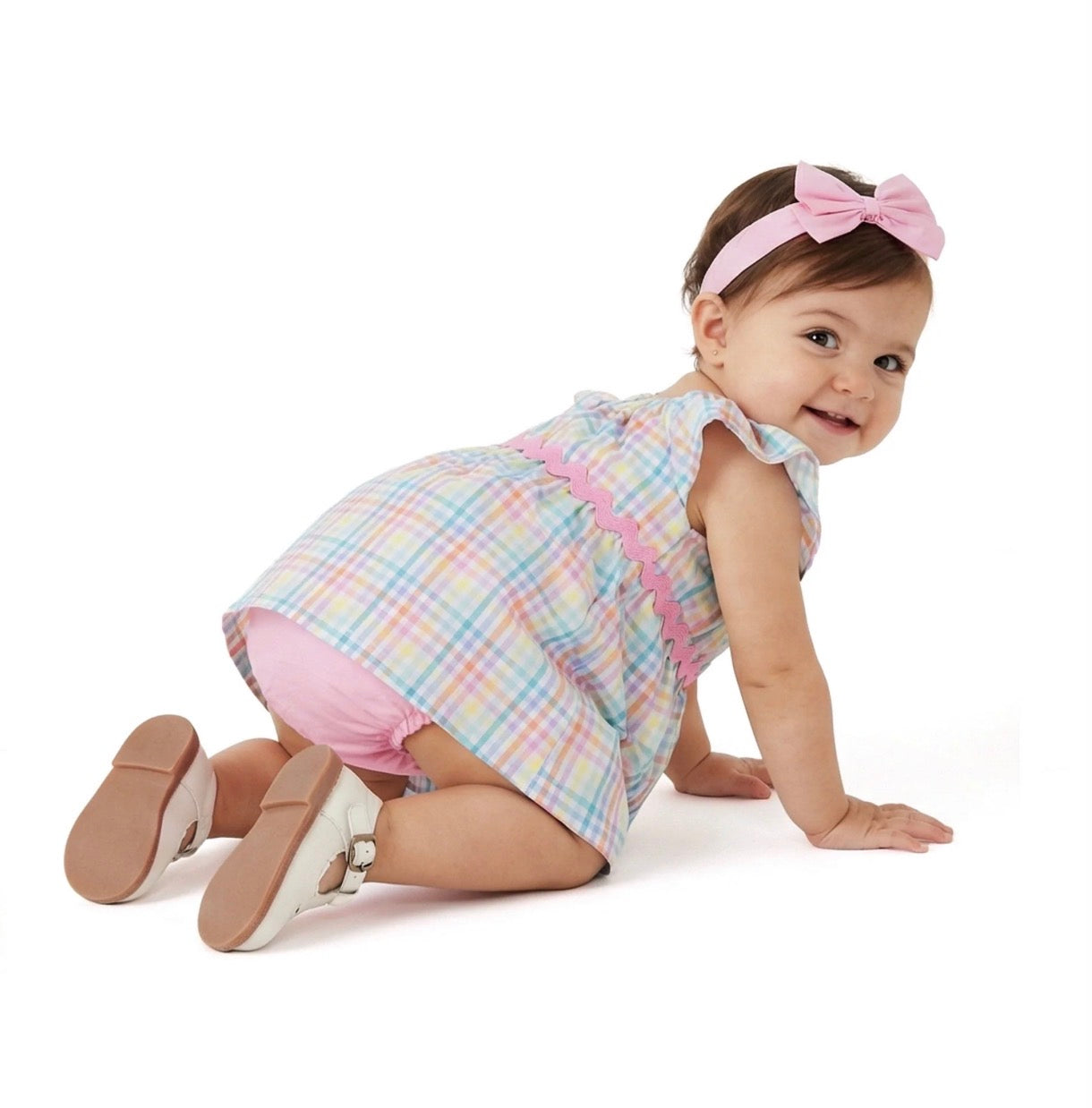Flutter Sleeve Dress + Headband | Spring Plaid