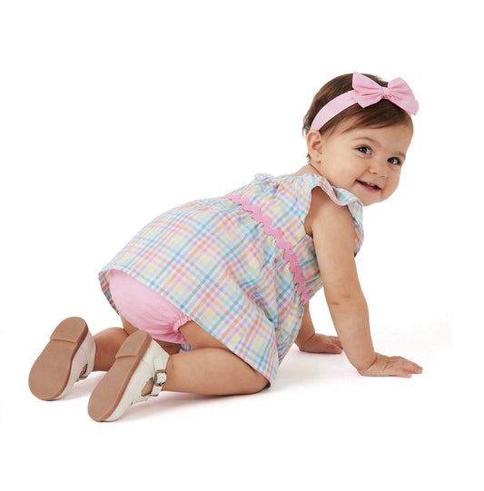 Flutter Sleeve Dress + Headband | Spring Plaid