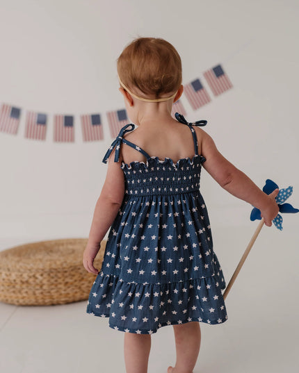 Smocked Shoulder Tie Dress | American Stars