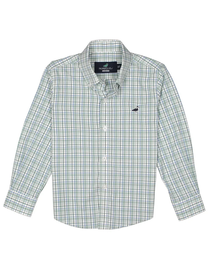 Boys Seasonal Sportshirt | Sage Stream