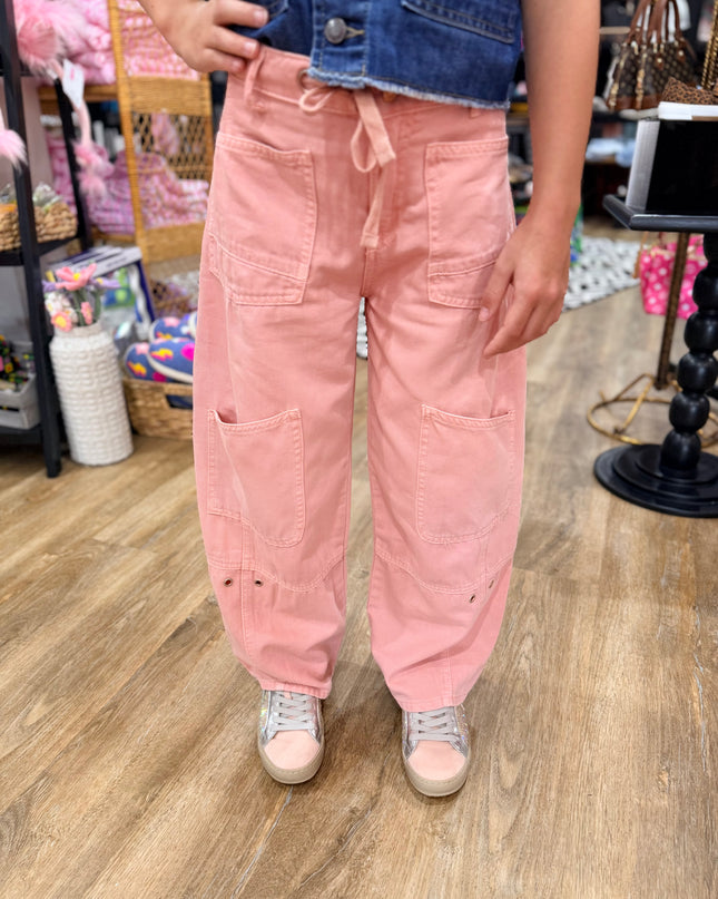 Grommet Waist Patch Barrel | Misty Rose