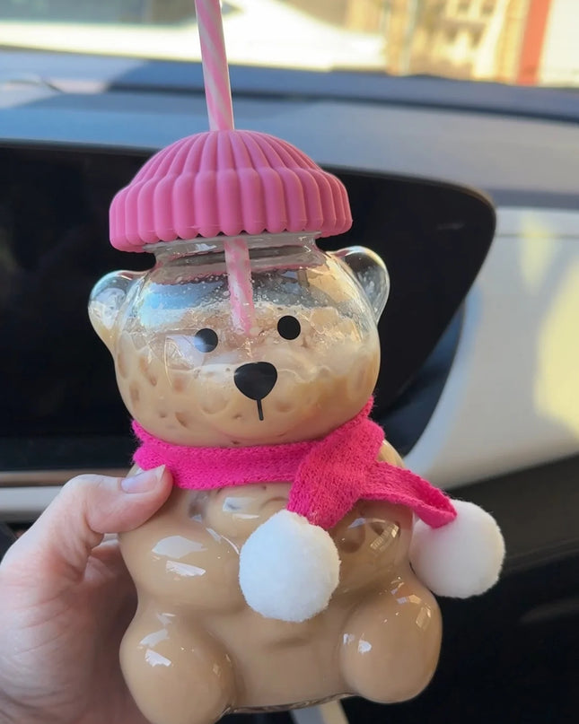 Honey Bear Latte Glass Cups