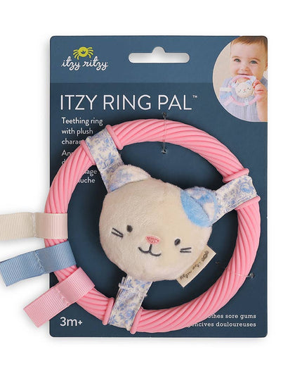 Itzy Ring Pal™ - Teething Ring with Plush Character: Taupe Bear