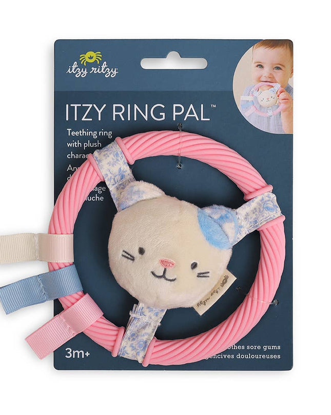 Itzy Ring Pal™ - Teething Ring with Plush Character: Taupe Bear