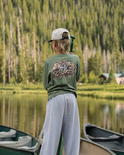 Youth Tee | Ducks Flying In | Olive
