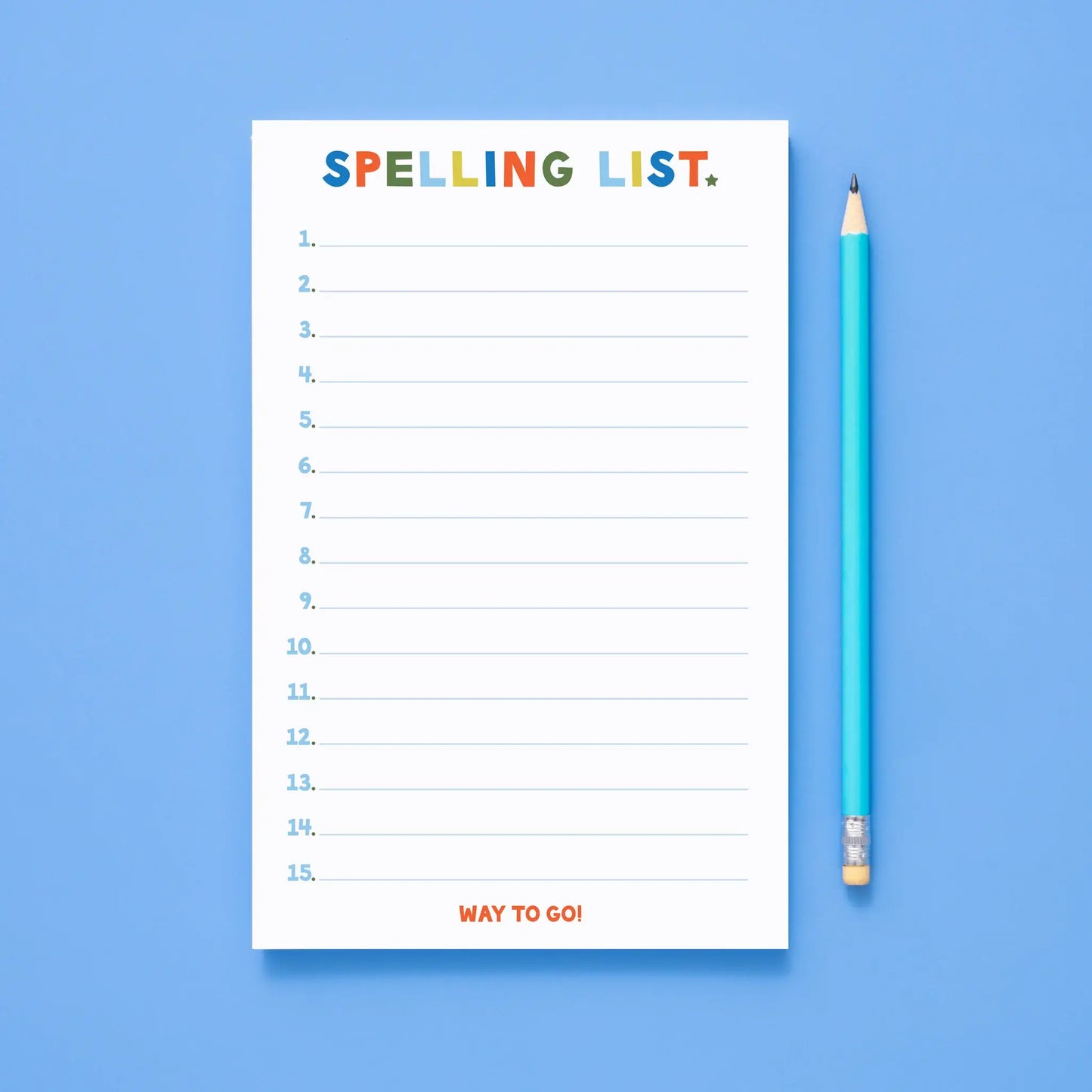 Spelling List Notepad 5x9 | Blues