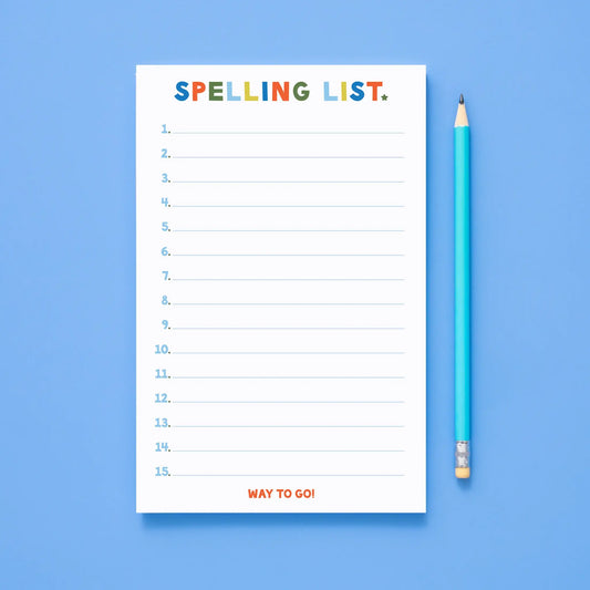 Spelling List Notepad 5x9 | Blues