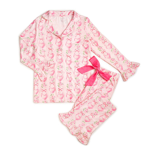 Heart Floral Trellis Valentine’s Day Women’s Lounge Set