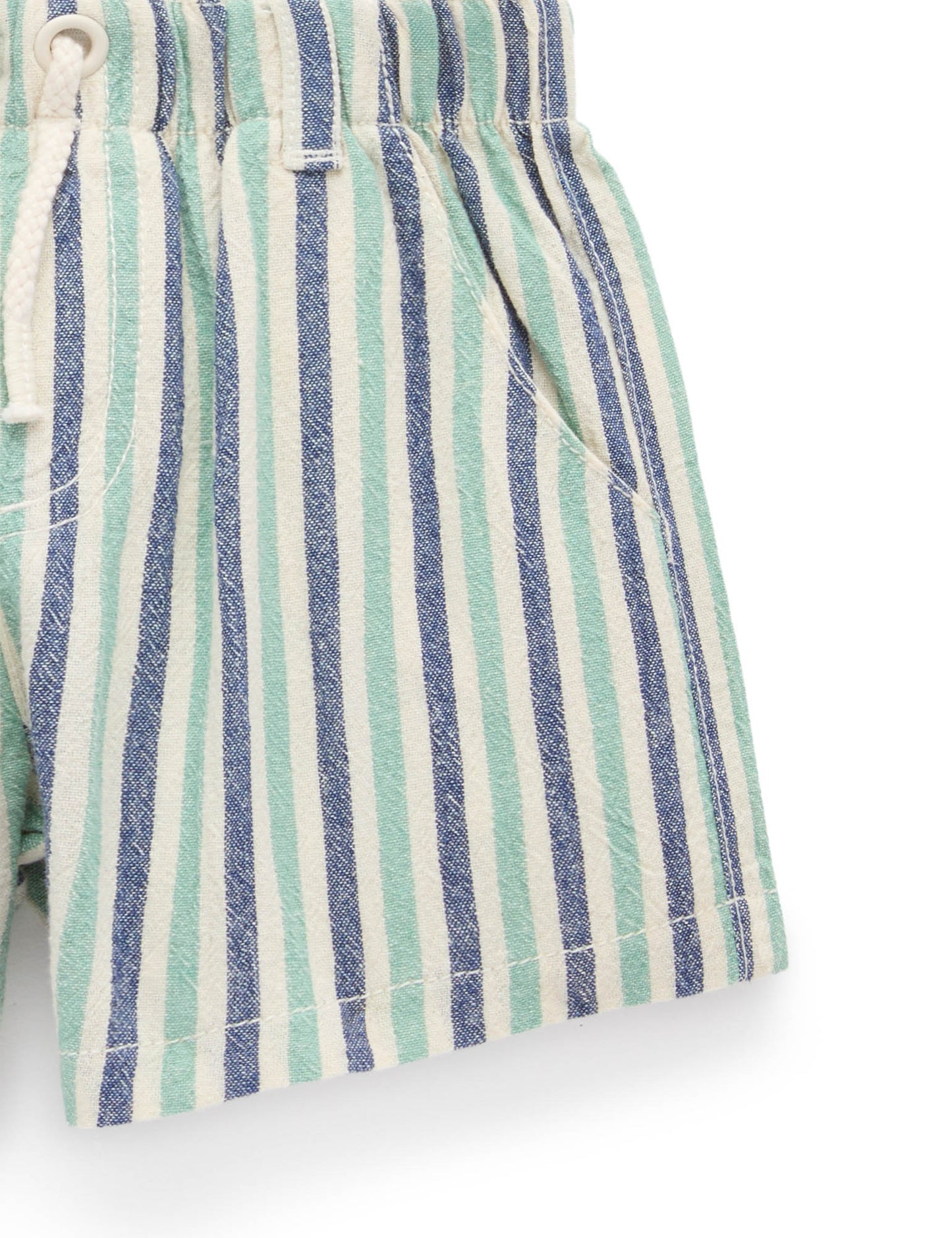 Pull On Striped Shorts | Teal Stripe