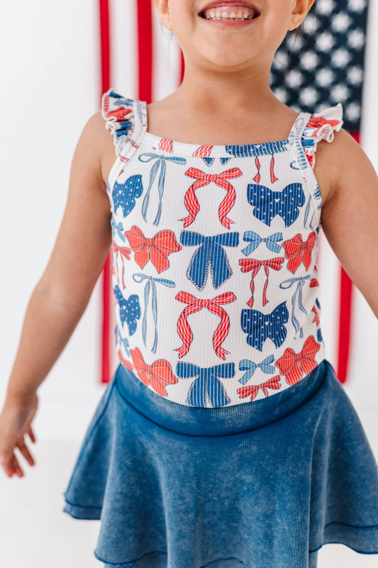 Red, White & BOW | Ribbed Tank | JUNE 10