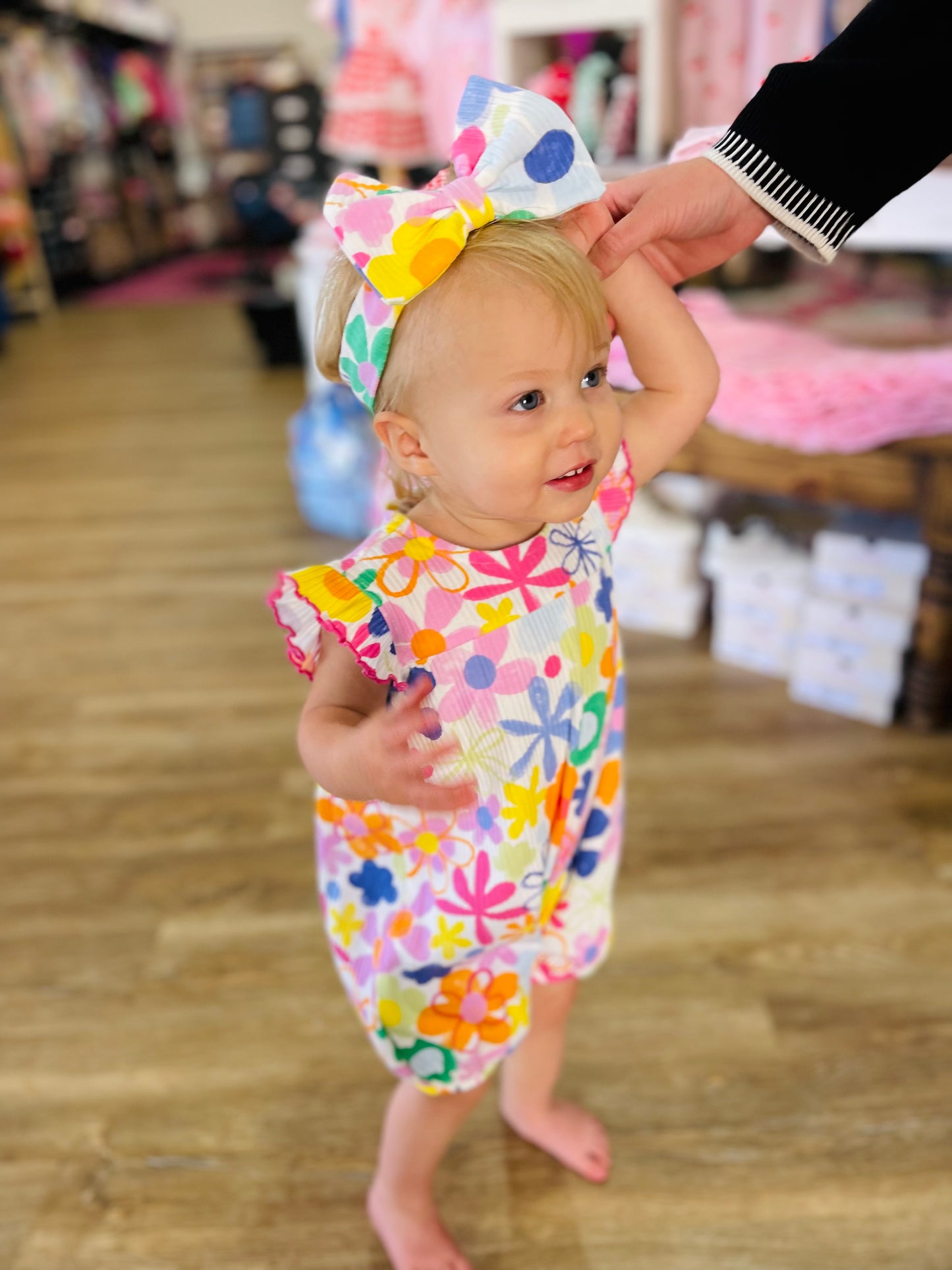 Floral Printed Romper + Headband | Multi Color