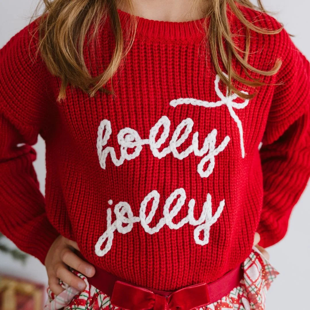 Holly Jolly Bow Christmas Knit Sweater