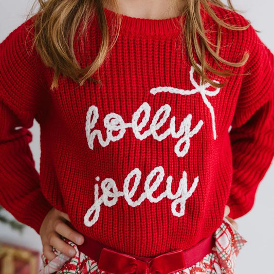 Holly Jolly Bow Christmas Knit Sweater