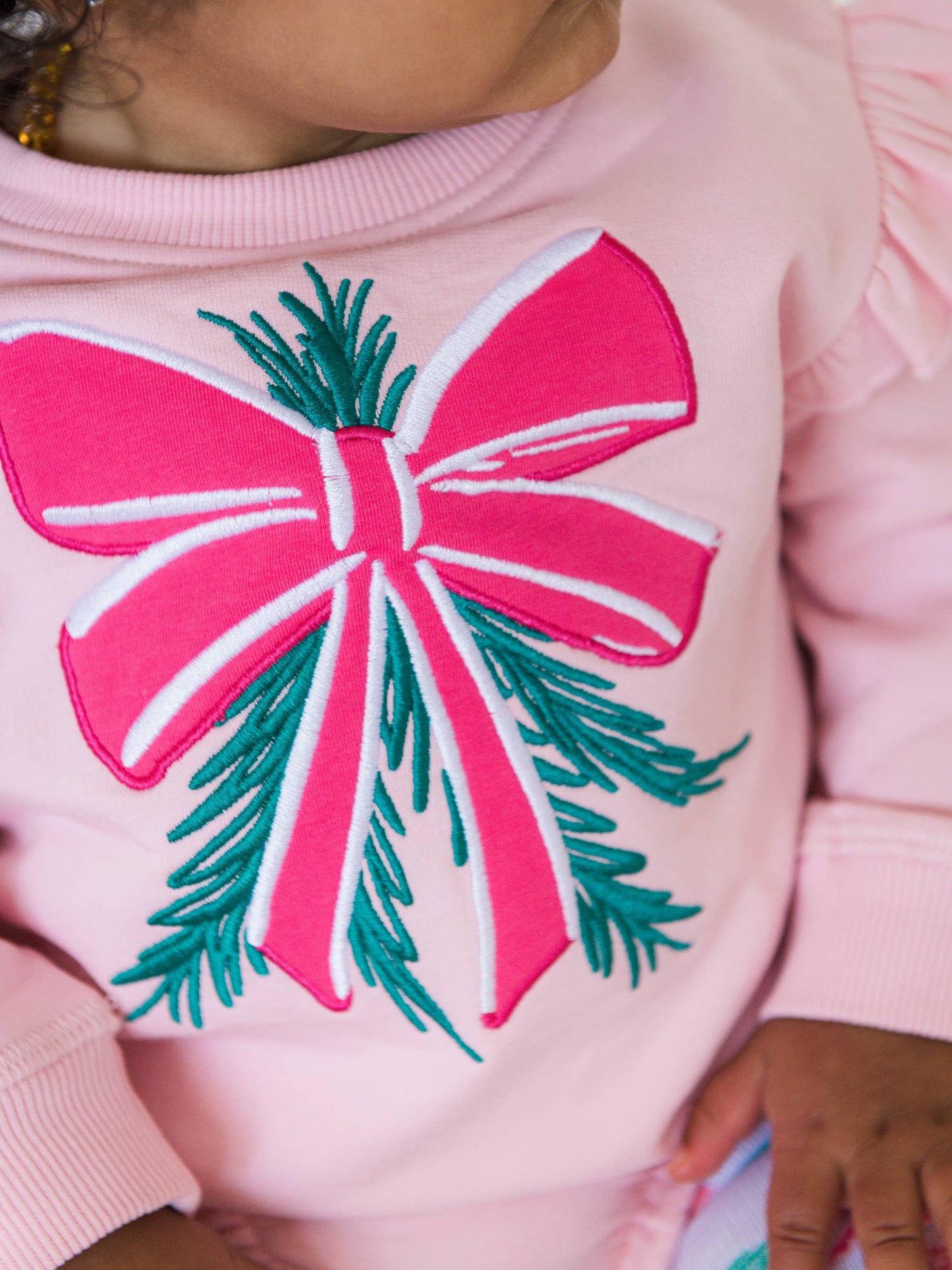 Mistletoe Bow Bubble Romper + Tinsel Tidings Footless Ruffle Tights