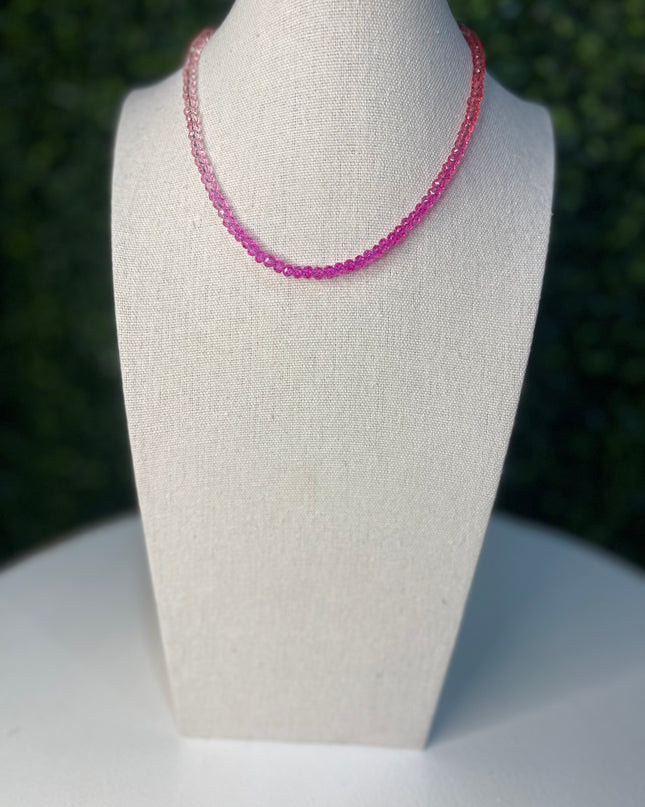 Pink/Red Ombré Beaded Necklace
