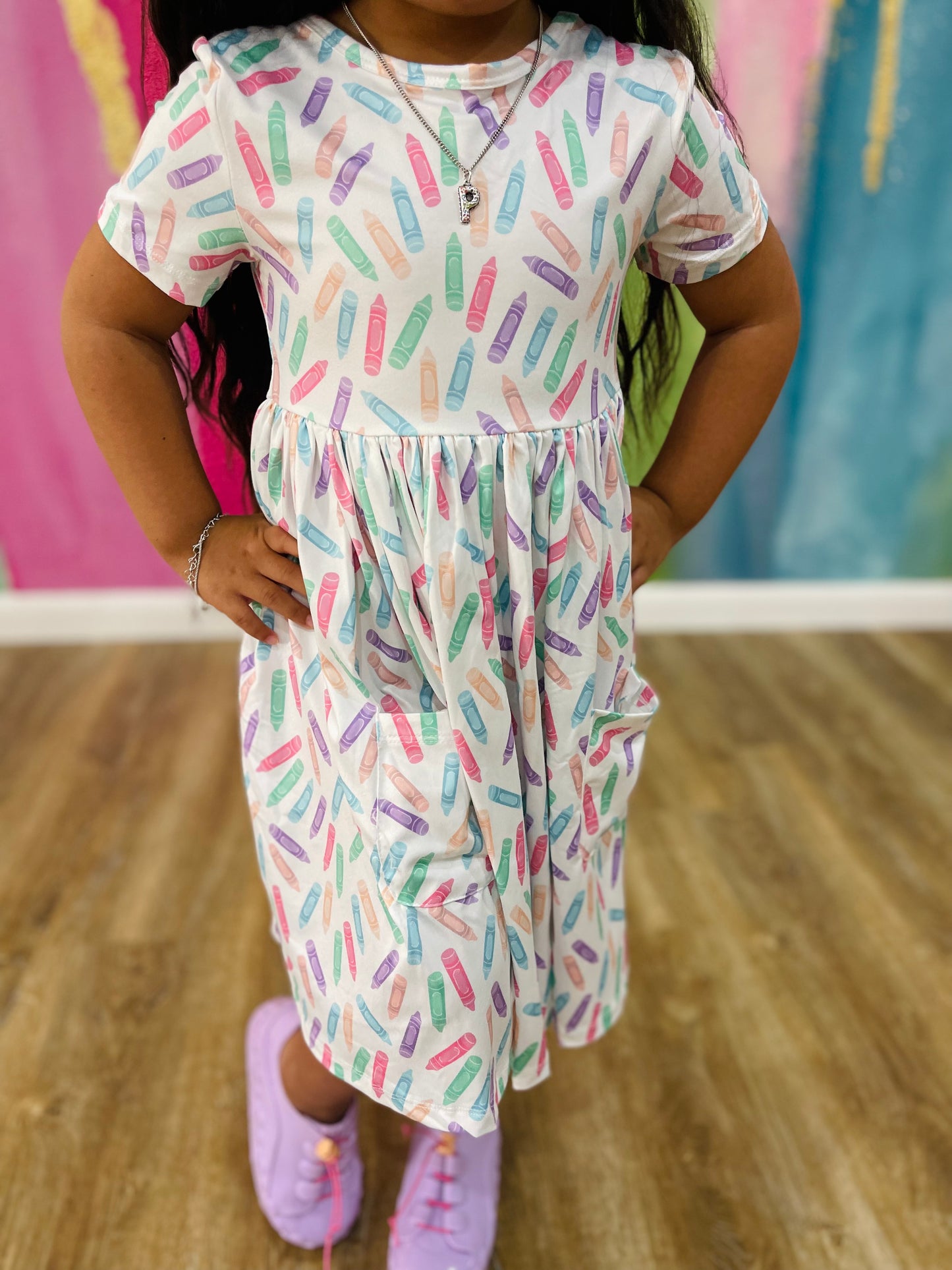 Color Crayons Twirl Dress