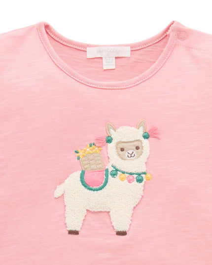 Llama Ruffle Tee + Short Set | Pink Papaya