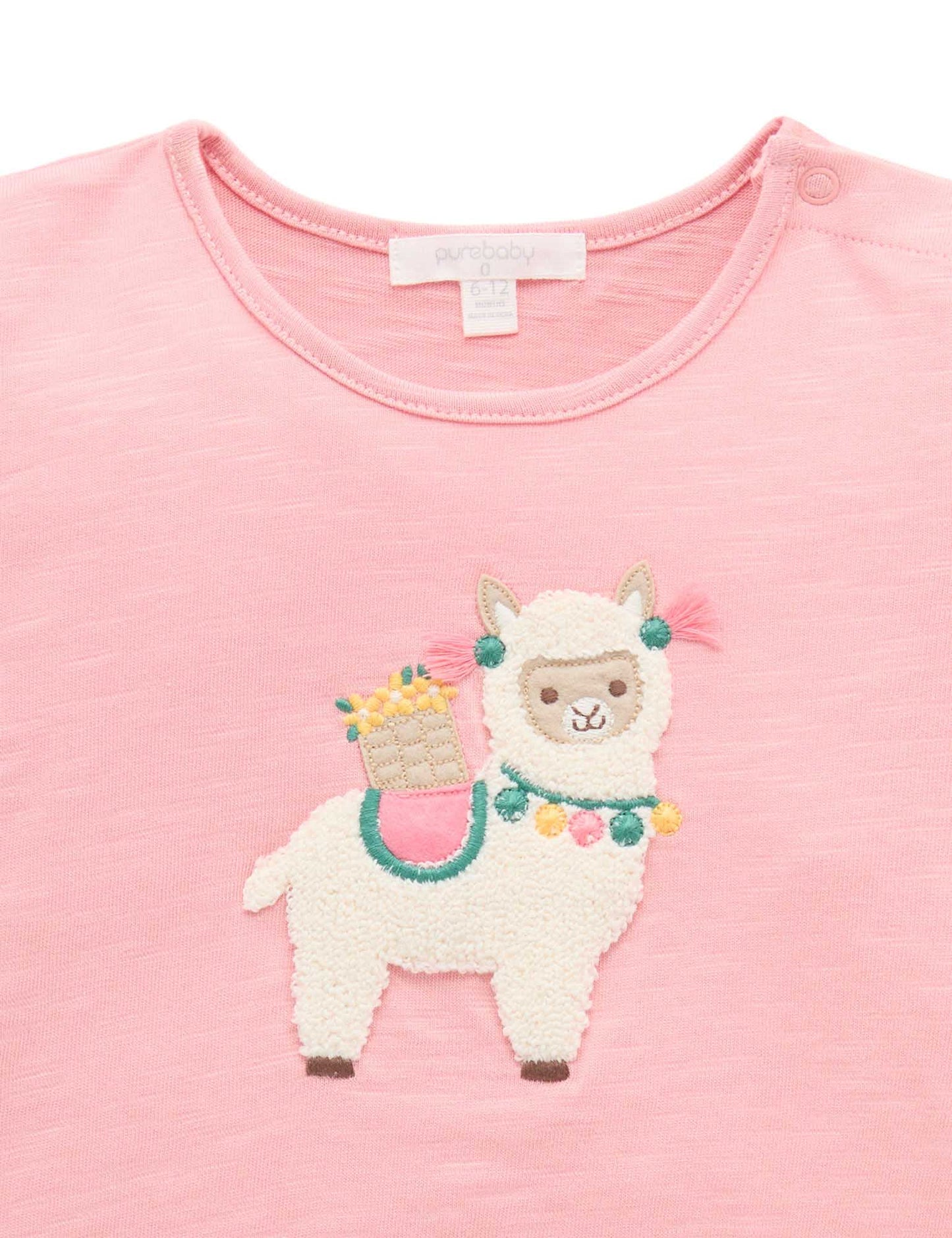 Llama Ruffle Tee + Short Set | Pink Papaya