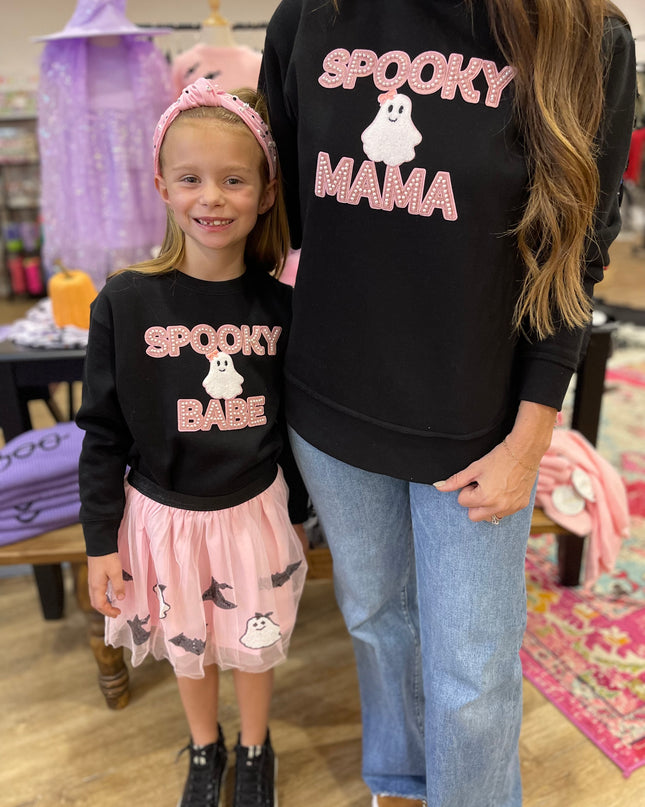 Spooky Mama Patch Halloween Sweatshirt