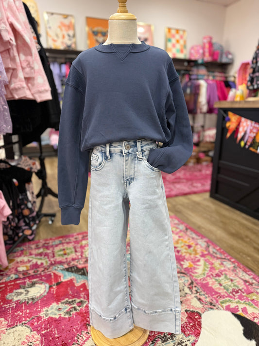 High Rise Crop Wide Leg Jeans