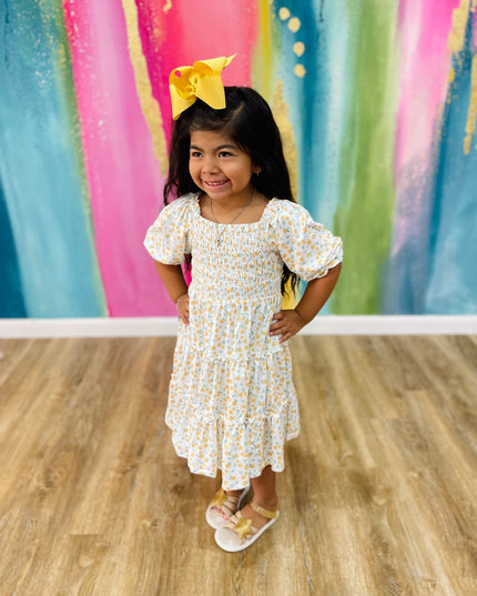 Marvelous Marigolds Smocked Ruffle Dress