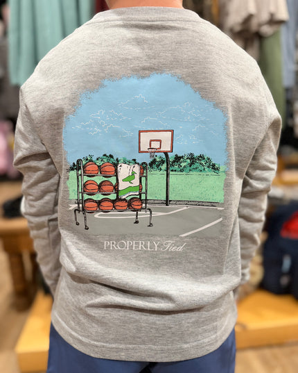 Basketball LS | Light Heather Grey